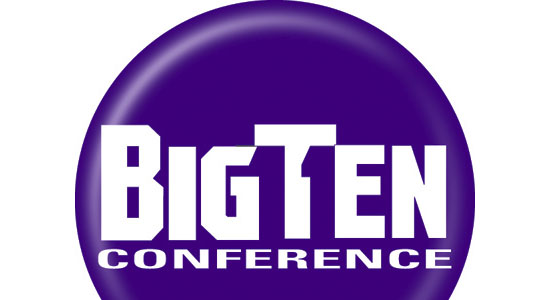 Logo of the Big Ten Conference, featuring the words 'BIG TEN CONFERENCE' in white letters on a purple background.