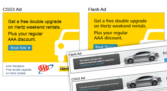 CSS3 Ads Versus Flash Ads