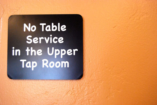 No table service.