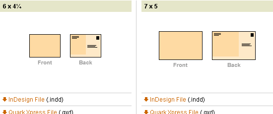 Designers Toolbox: Postcard Sizes - screen shot.