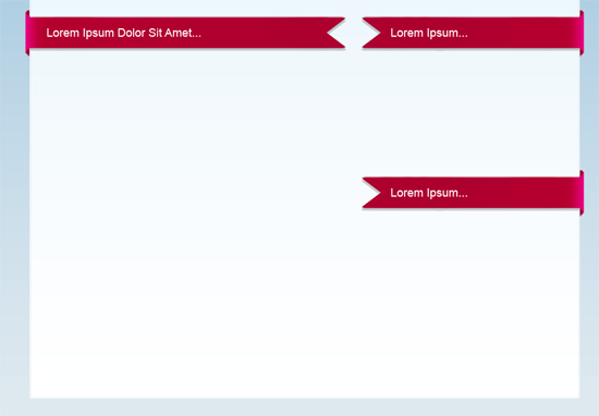 Creating the content area's 3D Ribbons