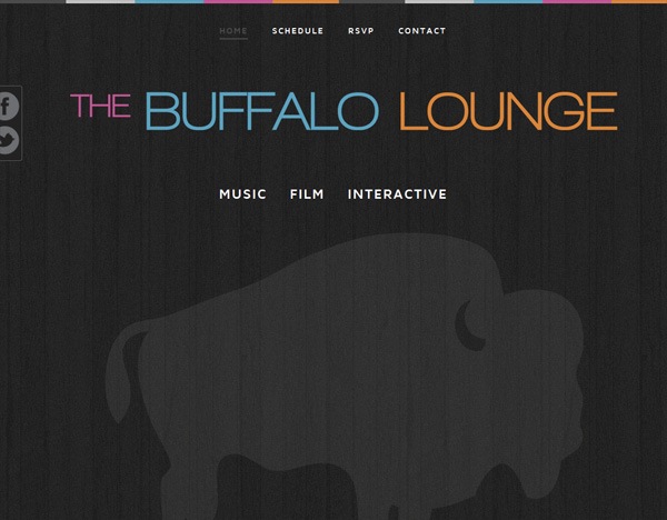 Textured website design example: Buffalo Lounge