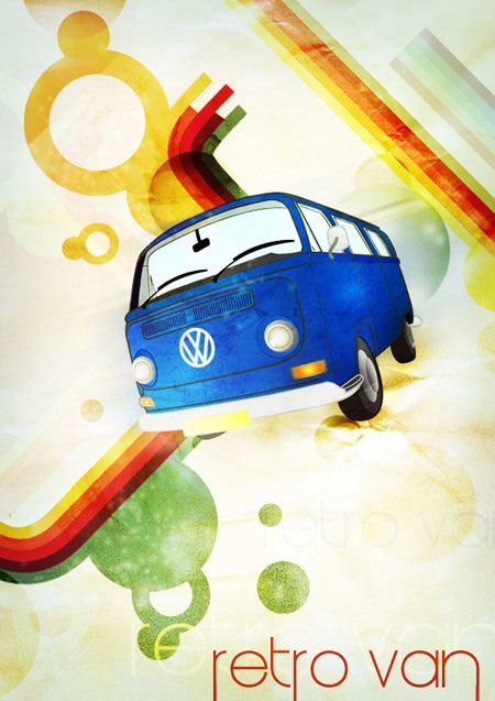 How to Create a Retro Hippy Van Poster in Photoshop