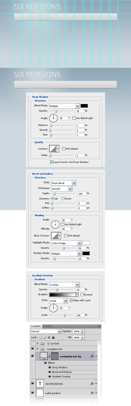 Creating the navigation bar