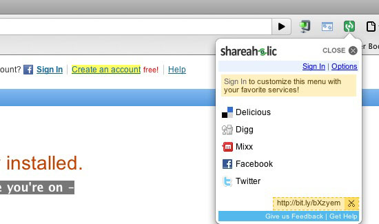 Shareaholic for Google Chrome