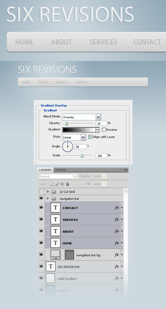 Creating the navigation bar