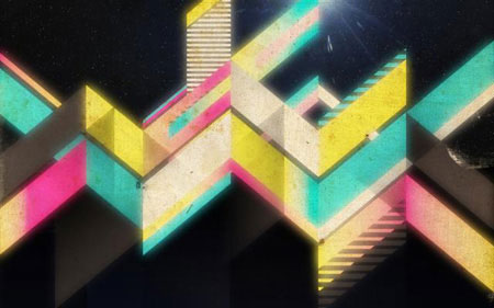 Retro Geometric Vectors in Space with Illustrator and Photoshop