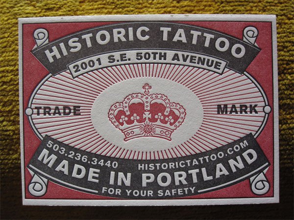 Historic Tattoo business card