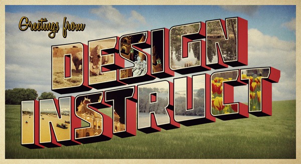 3D text effect tutorial: Design a Retro Postcard with 3D Text