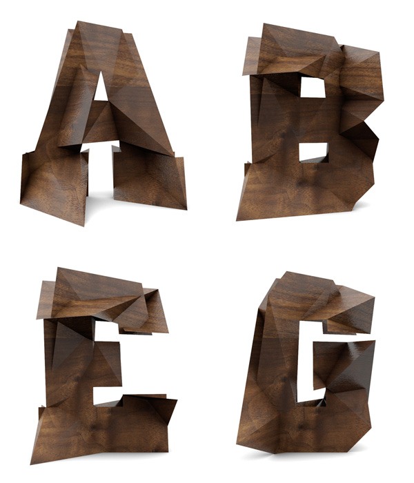 3d typography 19woodtype