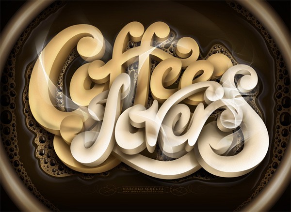 3d typography 30coffeelover