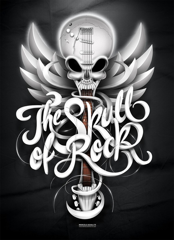 3d typography 31skullofrock