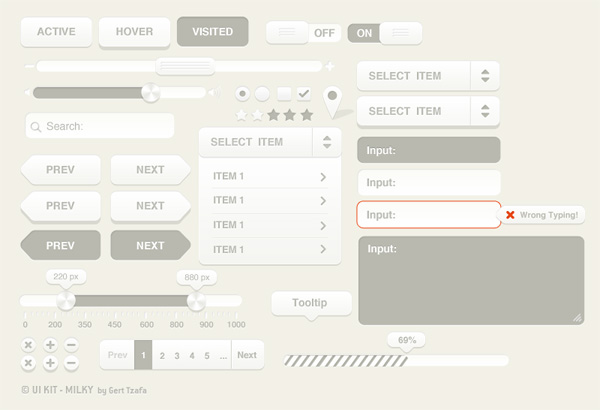 UI Kit - Milky (PSD)