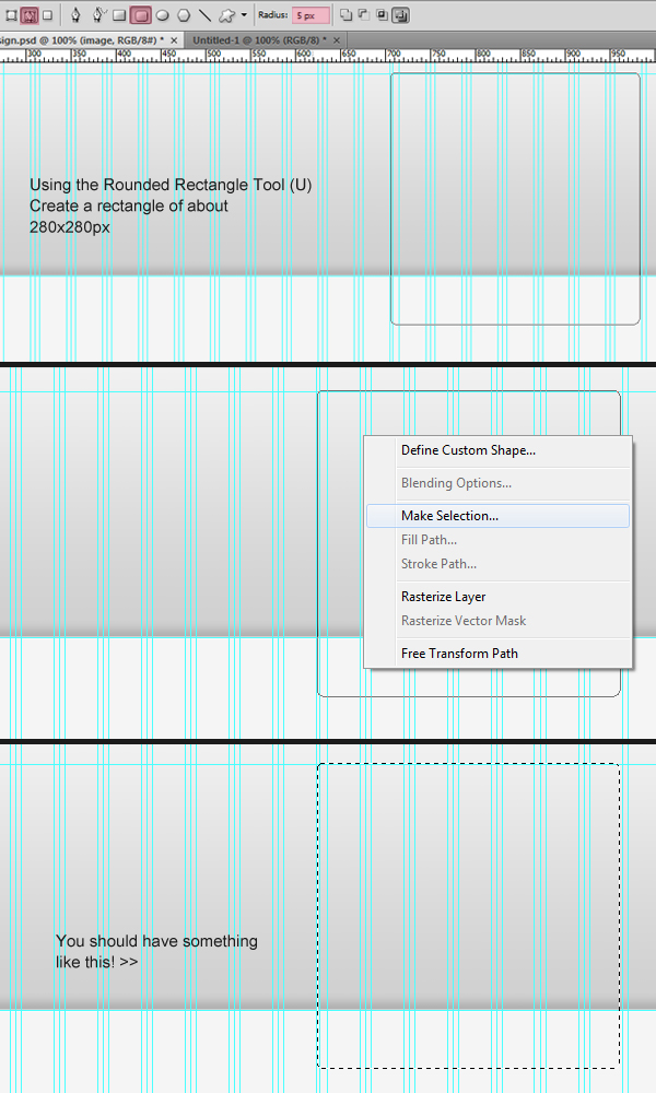 Make selection for an image of a featured design