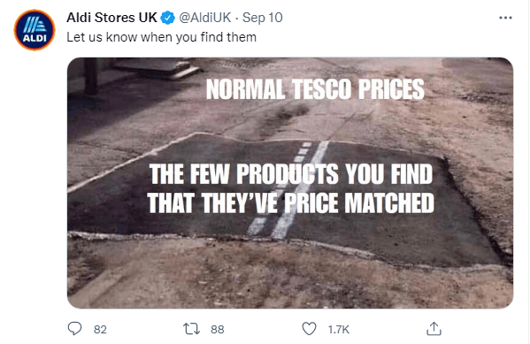 Aldi social media branding examples