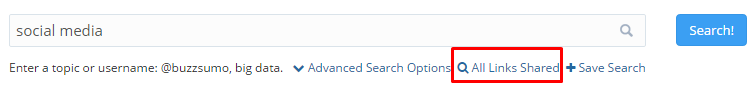 Buzzsumo all links shared