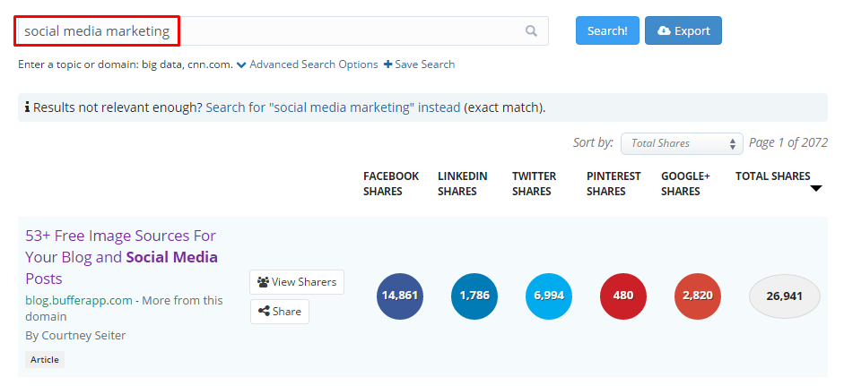 Buzzsumo finding competitors