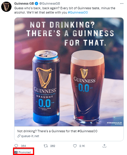 Guinness social media advertising examples