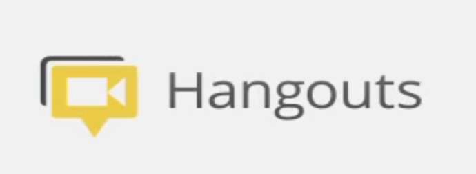 Logo of Google Hangouts with a speech bubble and quotation mark design.