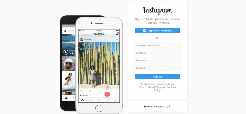 Instagram representing media sharing as a social media type