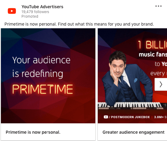 Linked in carousel ad