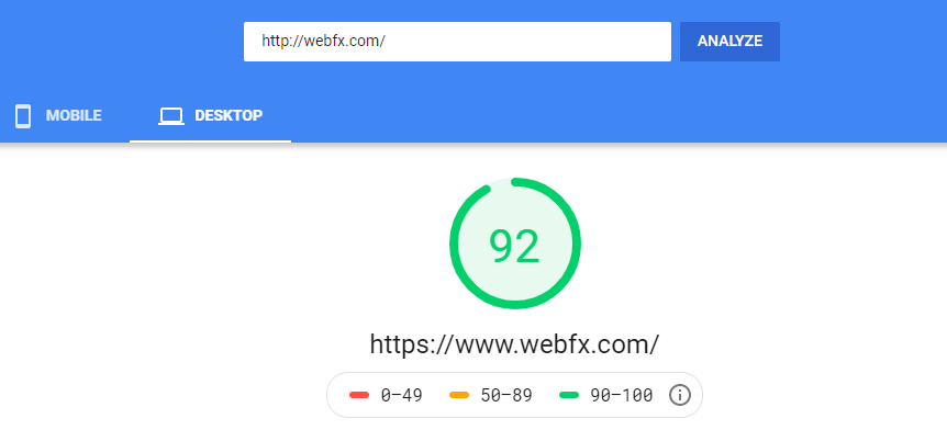 website speed test to improve SEO