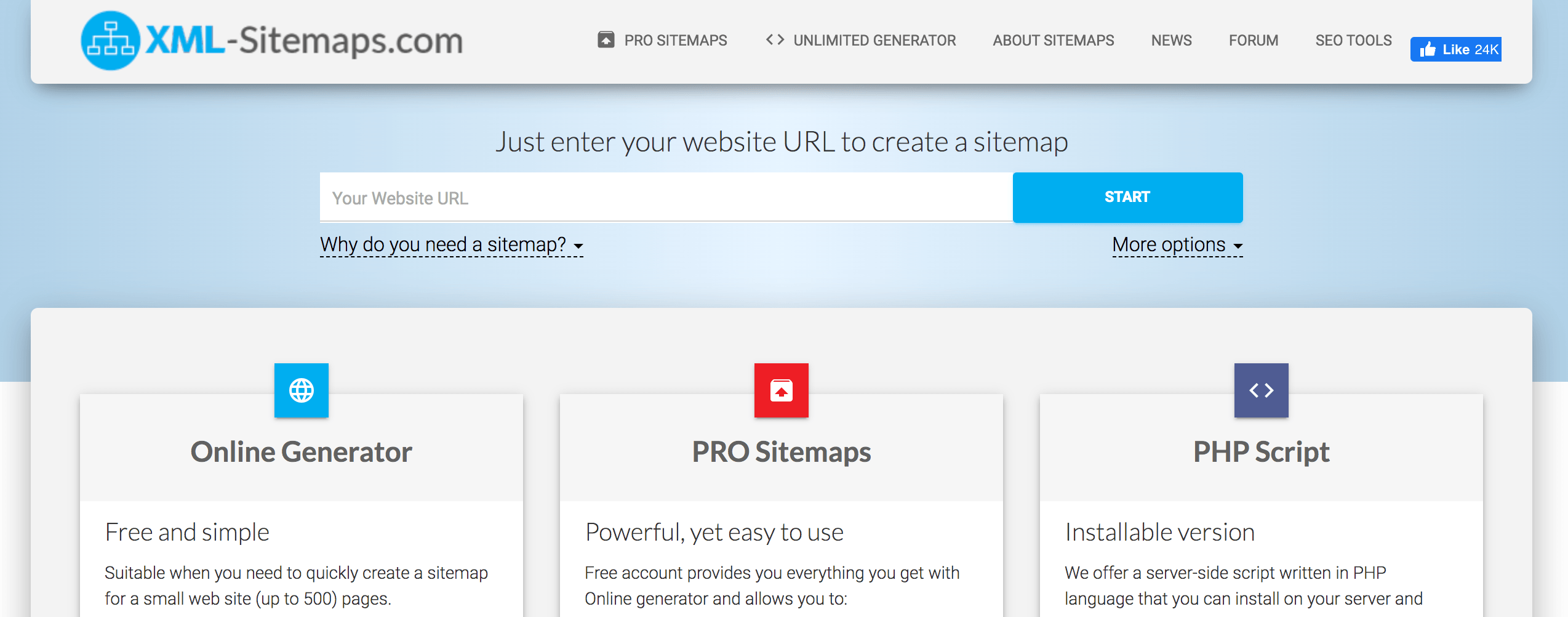 XML sitemap generator