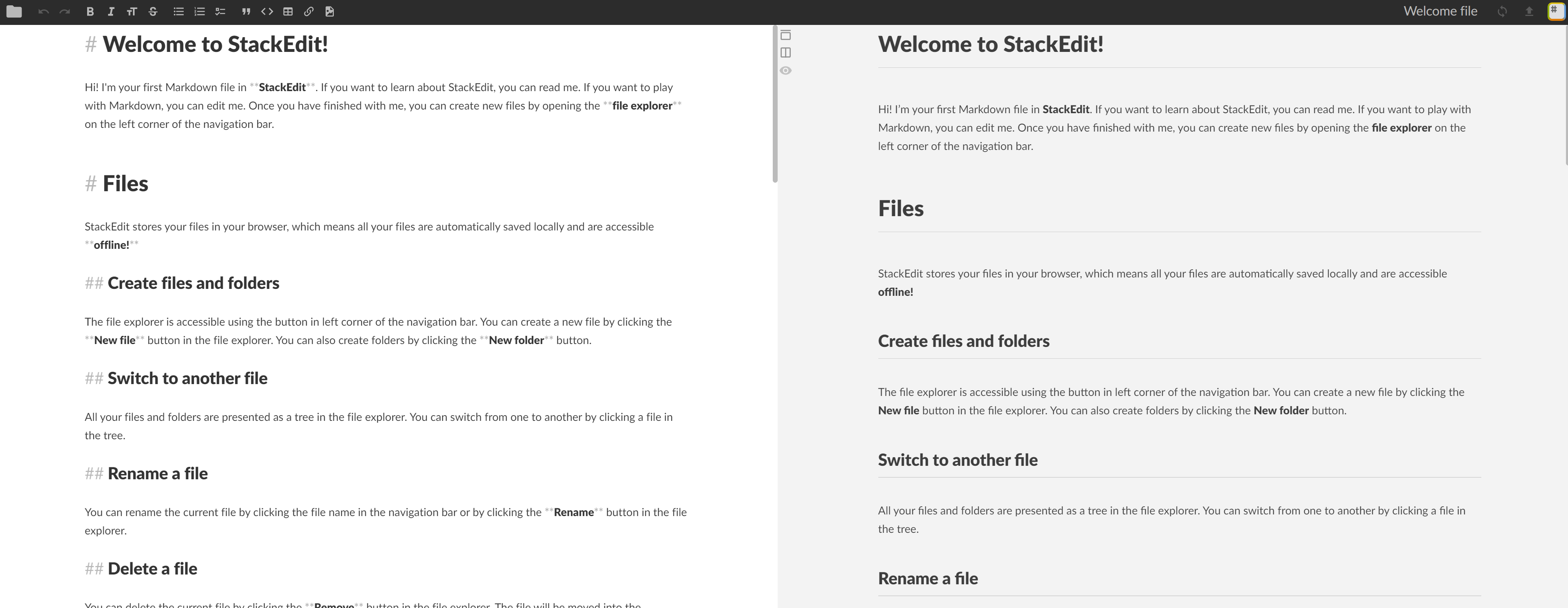 StackEdit markdown editor