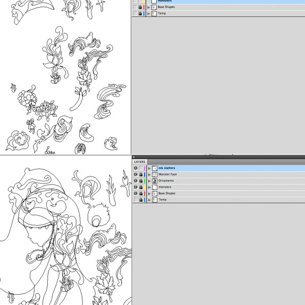 Step 6: Trace all elements on separate and organized layers