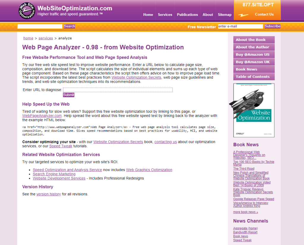 WebSiteOptimization screenshot