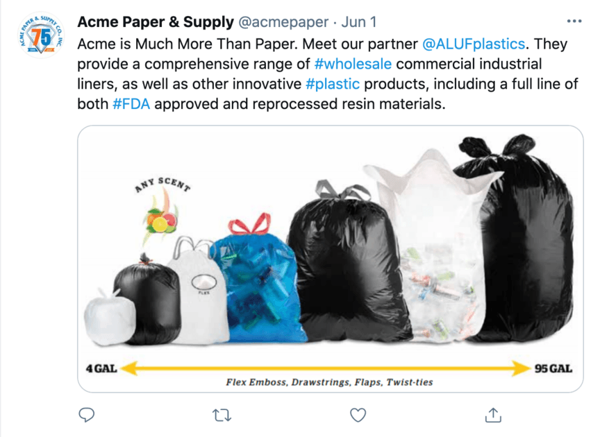 acme paper twitter post