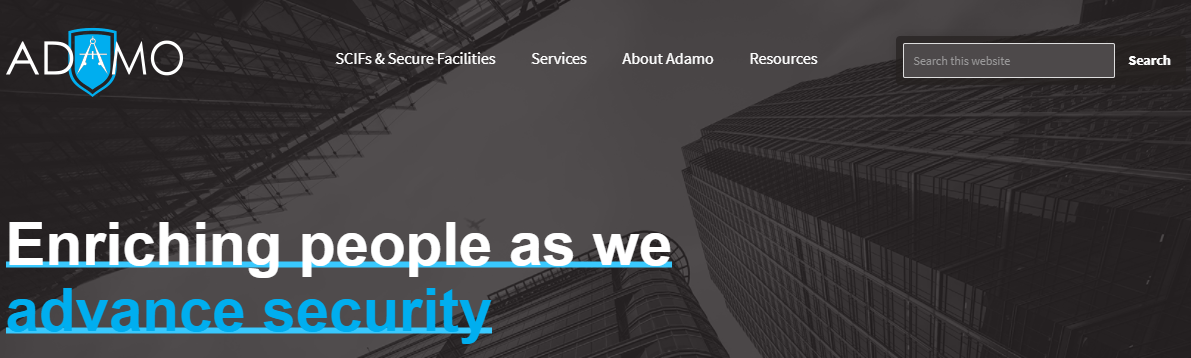 B2B website example from Adamo