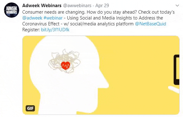 A tweet from Adweek about a webinar