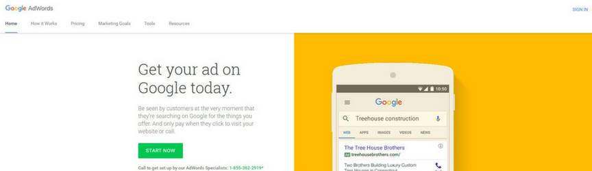 adwords homepage