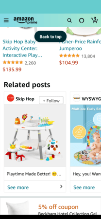 Amazon Posts example: Skip Hop