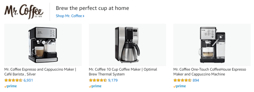 Amazon Sponsored Brands example