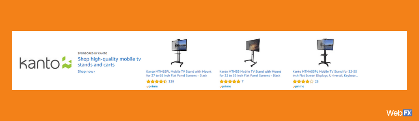 An example of a Sponsored Brands advertisement on Amazon