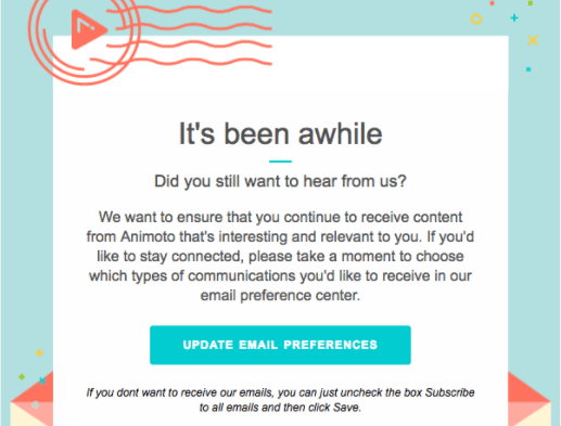 animoto email preferences