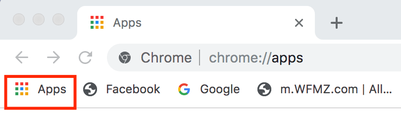 apps button on google chrome