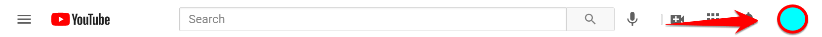 YouTube avatar on the homepage