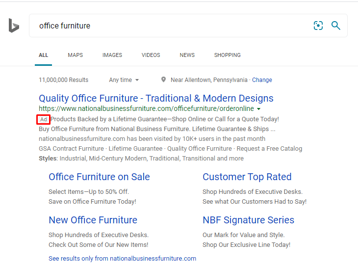 bing ppc ad