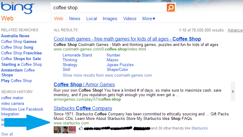 Facebook Integration Into Bing
