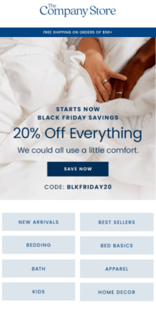 black friday email marketing company store