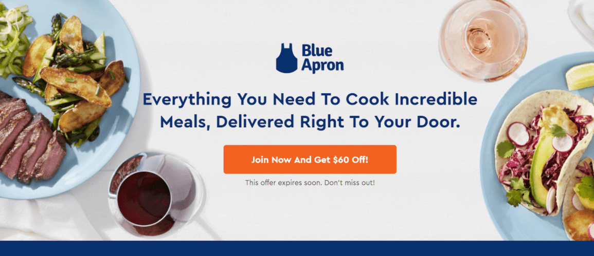 blue apron landing page