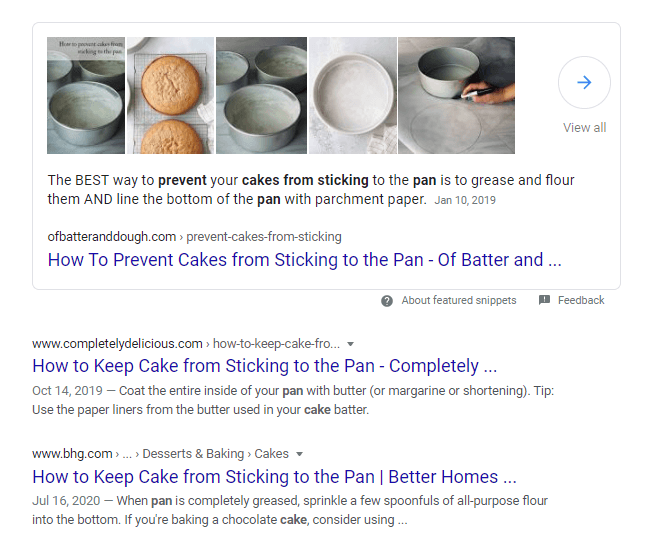 cake pan search results