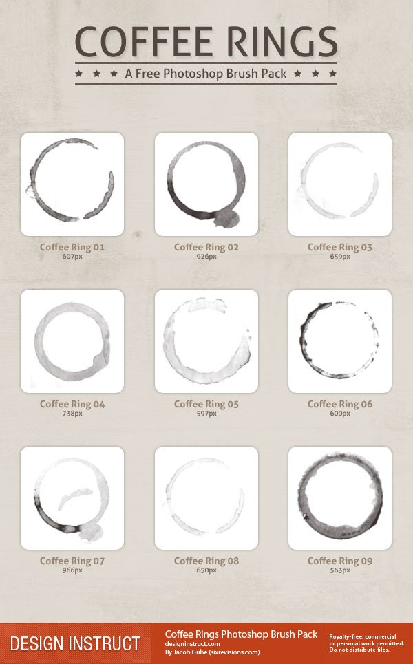 Coffee Rings: Photoshop Brush Pack