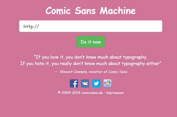 The Comic Sans Machine