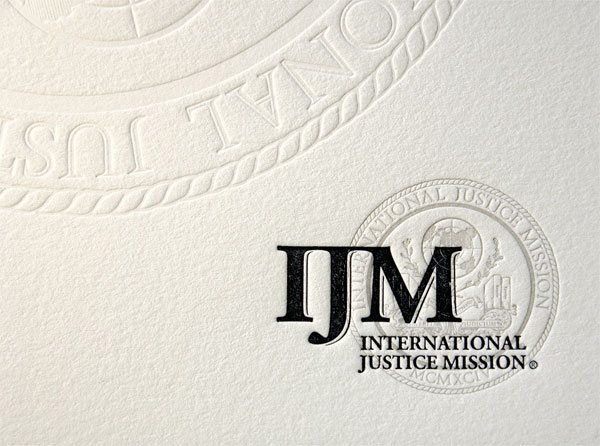 IJM Letterpress Identity C/U