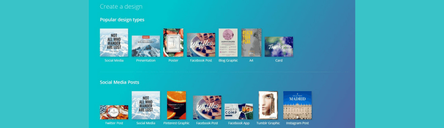 screenshot of canva's designs