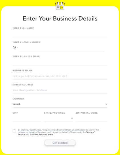 Create a business account on Snapchat